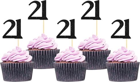 Sotpot 30 Pack Happy 50th Cupcake Toppers 50 Birthday Cake Decorations for 50th Birthday Wedding Anniversary Party Supplies Black Glitter in Saudi Arabia