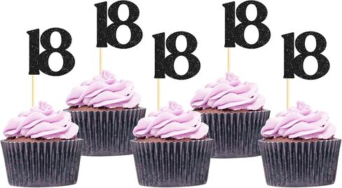 Sotpot 30 Pack Happy 50th Cupcake Toppers 50 Birthday Cake Decorations for 50th Birthday Wedding Anniversary Party Supplies Black Glitter in Saudi Arabia