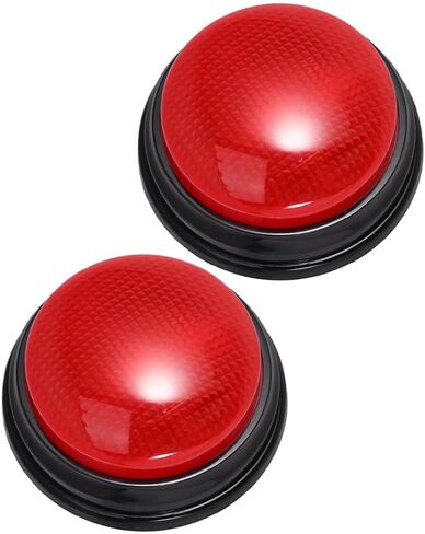 2pcs Red Alarm Sound Buttons Light Up and Sound Prank Buttons for Party Games Quiz Noise Maker in Saudi Arabia