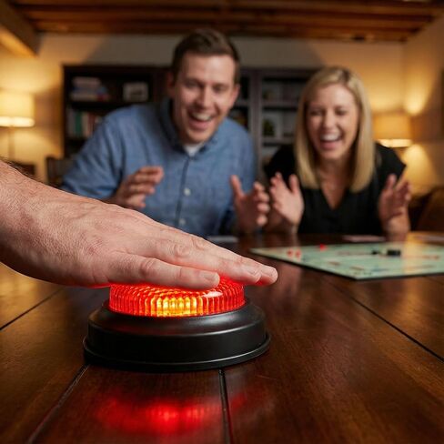2pcs Red Alarm Sound Buttons Light Up and Sound Prank Buttons for Party Games Quiz Noise Maker in Saudi Arabia