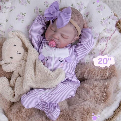 Milidool Realistic Reborn Baby Dolls - 20 Inch Lifelike Newborn Baby Doll Girl Real Life Baby Dolls with Weighted Soft Body Baby Gift with Accessories for 3+ Year Old Kids Girls Gifts, Pretend Play in Saudi Arabia