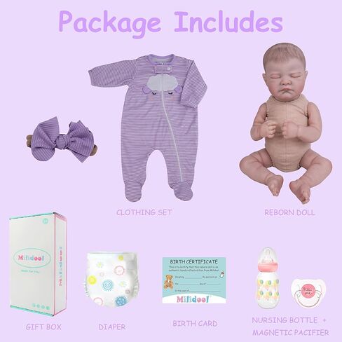 Milidool Realistic Reborn Baby Dolls - 20 Inch Lifelike Newborn Baby Doll Girl Real Life Baby Dolls with Weighted Soft Body Baby Gift with Accessories for 3+ Year Old Kids Girls Gifts, Pretend Play in Saudi Arabia