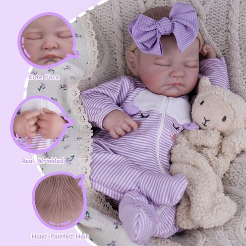 Milidool Realistic Reborn Baby Dolls - 20 Inch Lifelike Newborn Baby Doll Girl Real Life Baby Dolls with Weighted Soft Body Baby Gift with Accessories for 3+ Year Old Kids Girls Gifts, Pretend Play in Saudi Arabia