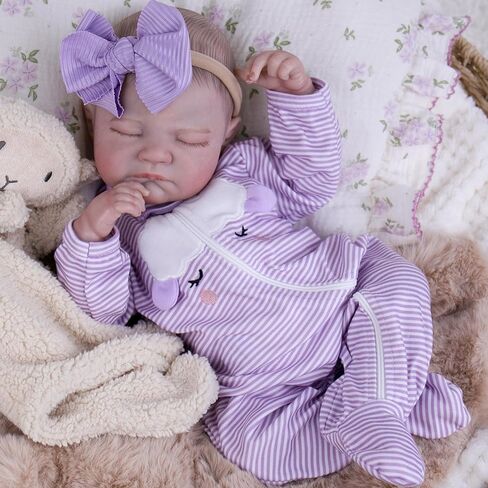 Milidool Realistic Reborn Baby Dolls - 20 Inch Lifelike Newborn Baby Doll Girl Real Life Baby Dolls with Weighted Soft Body Baby Gift with Accessories for 3+ Year Old Kids Girls Gifts, Pretend Play in Saudi Arabia