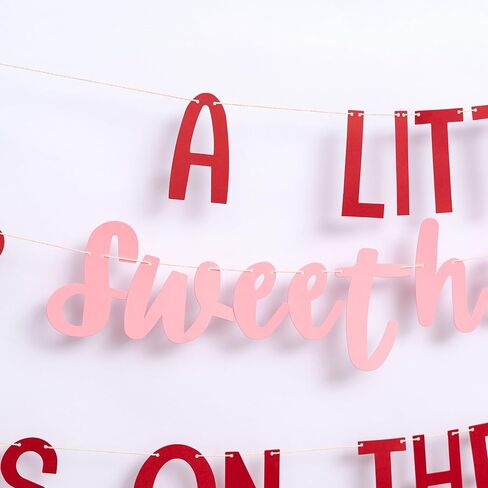 A Little Sweetheart is on the Way Banner, Pink and Red Heart Decoration, 80 Inch, Valentine's Day Baby Shower Gender Reveal Pregnancy Announcement in Saudi Arabia