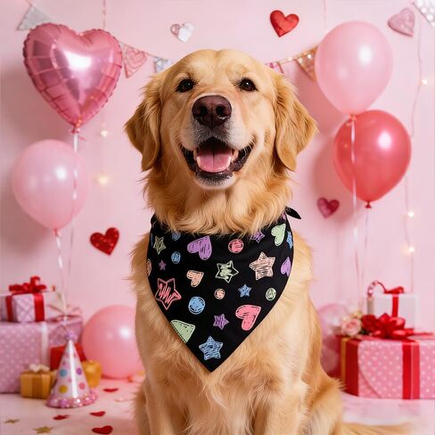 Valentine's Day Cat Dog Bandanas Love Heart Triangle Scarf for Puppy Kitten Sweetheart Scarves Bibs for Dogs Cats Pink Love Bibs Scarves Accessories for Medium Dogs Cats Neck Scarf for Pets in Saudi Arabia