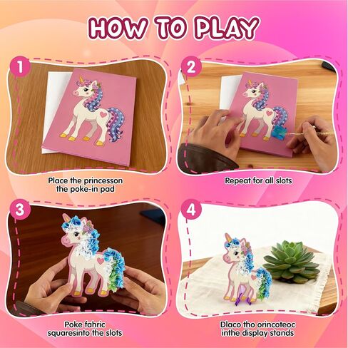 Zonfy Sun Poke-in Play DIY Poke Art Kit with 10 Colorful Figures, Mess-Free Crafts for Kids 4–8, Princess-Inspired Creative Toy, Great Birthday Gifts & Christmas Gifts for Girls in Saudi Arabia