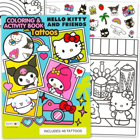 Hello Kitty and Friends Coloring Book with Tattoos for Kids 3-5 4-8 - Coloring Pages, Activities, Games | My Melody, Kuromi, Cinnamoroll | Hello Kitty Activity Book for Girls in Saudi Arabia