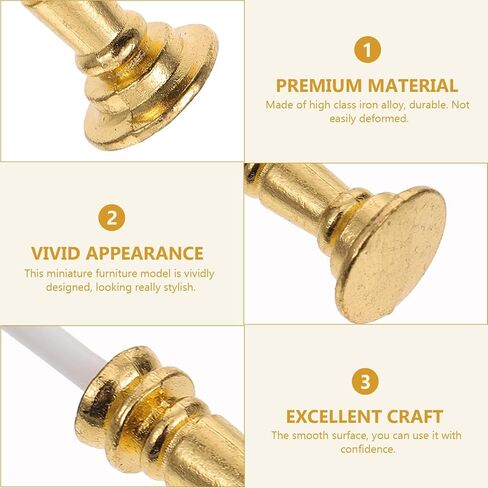 2Pcs Gold 1/12 Miniature Candle Holder Candlestick Dollhouse Accessories, DIY Micro Landscaping Decor in Saudi Arabia