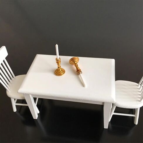 2Pcs Gold 1/12 Miniature Candle Holder Candlestick Dollhouse Accessories, DIY Micro Landscaping Decor in Saudi Arabia