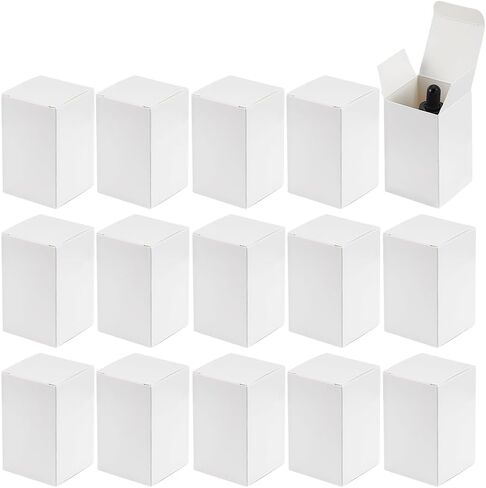PH PandaHall 30pcs 2x2x3 inch Paper Essential Oil Packing Box, Small Packing Boxes Kraft Paperboard Gift Box Packaging Cases Gift Wrapping Boxes for Glass Dropper Bottles Diffuser Bottles, White in Saudi Arabia