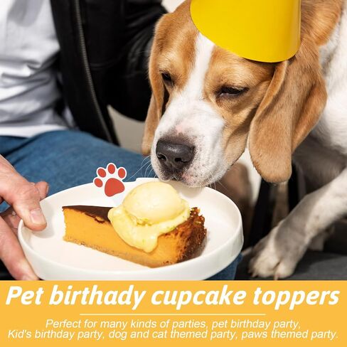 48 Pcs Paw Cake Topper, Dog Paw Cake Toppers Puppy, Birthday Cupcakes for Boys Girls Cats Dogs Birthday Party Supplies in Saudi Arabia