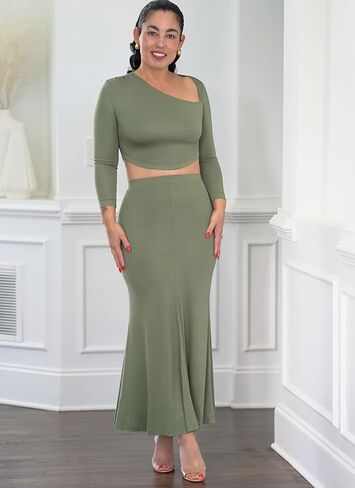 Simplicity SS3140K5 Misses' حزمة نمط الخياطة غير المتكافئة وتنورة حورية البحر من Mimi G Style، رمز التصميم S3140، الأحجام 8-10-12-14-16 in Kuwait