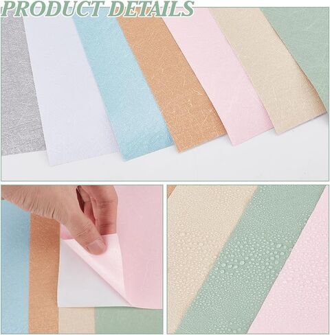 14 Sheets Dollhouse Wallpaper, 7 Colors Self Adhesive Textured Stickers Waterproof Floorboard Sticker Miniature Dollhouse Accessories for Model and DIY Decor, 8x11.8 inch in Saudi Arabia
