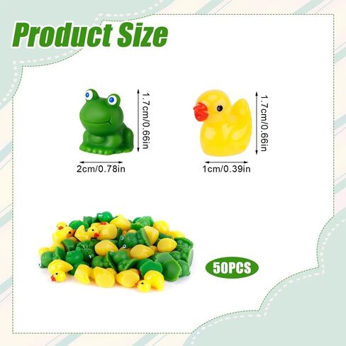 25 PCS Tiny Frogs 25 PCS Mini Resin Ducks Resin Miniature Animals for Micro Landscape Dollhouse Garden Decoration in Saudi Arabia