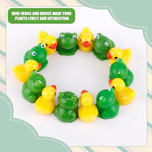 25 PCS Tiny Frogs 25 PCS Mini Resin Ducks Resin Miniature Animals for Micro Landscape Dollhouse Garden Decoration in Saudi Arabia