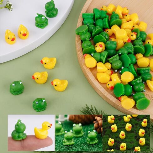 25 PCS Tiny Frogs 25 PCS Mini Resin Ducks Resin Miniature Animals for Micro Landscape Dollhouse Garden Decoration in Saudi Arabia