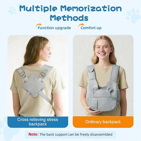 Carry Small Dogs and Cats for Versatile Pocket Portable Pet Front Backpack ，Reducing Back Pain, for outings,Travel, cat Sling Carrier,Grey in Kuwait