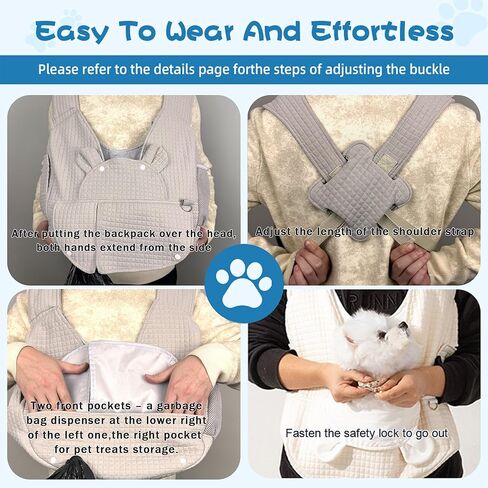 Carry Small Dogs and Cats for Versatile Pocket Portable Pet Front Backpack ，Reducing Back Pain, for outings,Travel, cat Sling Carrier,Grey in Kuwait