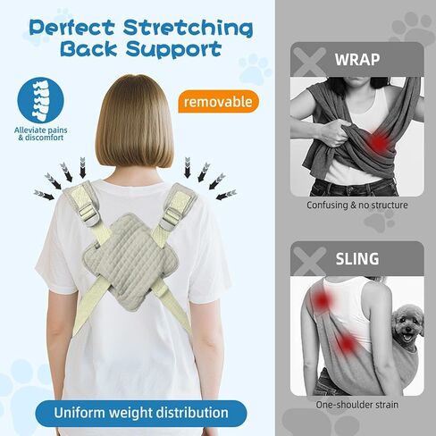 Carry Small Dogs and Cats for Versatile Pocket Portable Pet Front Backpack ，Reducing Back Pain, for outings,Travel, cat Sling Carrier,Grey in Kuwait