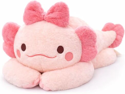 Uoozii 20" | 4 Pounds Pink Axolotl Weighted Stuffed Animals with Unscented Microwave Heating Pad Inside, Cute Coolable Heatable Weighted Plush Warm Gift for Stress & Period Pain Relief in Kuwait