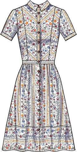 Simplicity SS3098H5 حزمة نمط خياطة فستان Misses' بأزرار أمامية، رمز التصميم S3098، الأحجام 6-8-10-12-14 in Kuwait