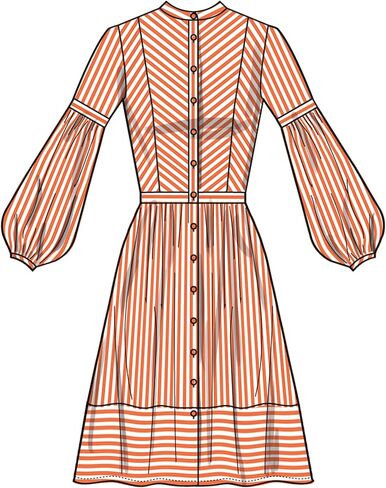 Simplicity SS3098H5 حزمة نمط خياطة فستان Misses' بأزرار أمامية، رمز التصميم S3098، الأحجام 6-8-10-12-14 in Kuwait