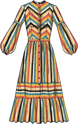 Simplicity SS3098H5 حزمة نمط خياطة فستان Misses' بأزرار أمامية، رمز التصميم S3098، الأحجام 6-8-10-12-14 in Kuwait