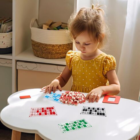 Russian Lotto Board Games Family Bingo Board Game Set of 48 Bingo Cards and 90 Wooden Chess, Great for Adults Kids Family Game Night, Halloween, School Classroom Activity, Parites in Saudi Arabia