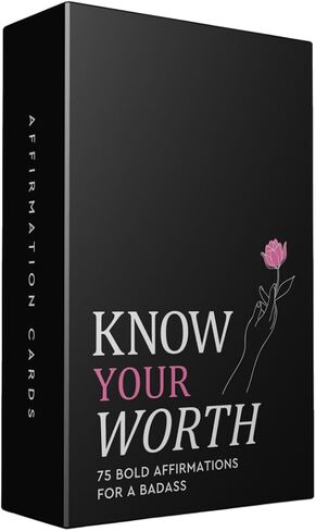 Viral Studios Know Your Worth – 75 Daily Affirmation Card Deck for Confidence, Self-Love & Empowerment – Motivational Cards with Quotes for Women, Teens & Adults – Sassy Self-Care Gift in Saudi Arabia