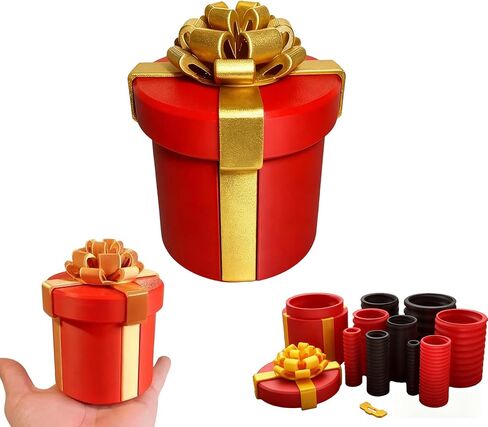 Annoying Nested Screw Gift Box, Annoying Gift Box, Prank Gift Boxes, Money Puzzle Boxs for Cash Gift, Reusable Prank Gift Packaging for Birthday, Christmas & Fun Party Game (red) in Saudi Arabia
