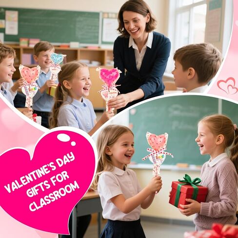 مجموعة قرطاسية مصاصة عملاقة لعيد الحب مكونة من 24 قطعة - هدايا تبادل الفصول الدراسية للأطفال مع ممحاة قلم رصاص ومسطرة ومبراة على شكل قلب، هدايا لحفلات المعلمين in Kuwait