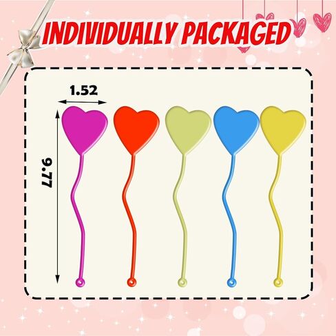 50PCS Valentines Day Gifts for Kids Classroom Prizes, Heart Shape Sticky Hands Stretchy Toys for Valentines Party Favors, Kids Valentines Day Gifts for School Exchange for Girls Boys in Saudi Arabia