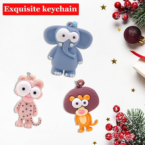 32 Packs Valentine's Day Greeting Gift Card with Animal Keychains for Kids Party Favor, Classroom Exchange Prizes for Toddlers Girls Boys School Class Classroom Party Favors in Kuwait