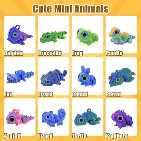 Pinkcow Valentines Day Gifts for Kids Classroom - Mini 3D Printed Animals Figurines Toy Cards Set with Valentines Cards for Toddler Class School Exchange Gift - Valentines Kids Party Favors - 24 Pack in Saudi Arabia