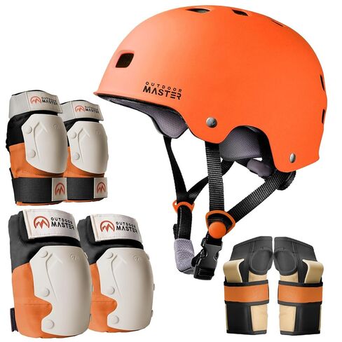 مجموعة معدات الحماية للتزلج من OutdoorMaster للبالغين والشباب، وسادات للركبة والكوع وخوذة لوح التزلج مع واقيات للمعصم للسكوتر، والتزلج على الجليد، والتزلج على الجليد in Kuwait