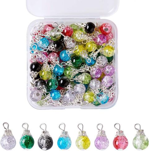 Teardrop Glass Pendants Crystal Earring Charms Baking Painted Transparent Dangle Charms for DIY Craft Necklace Jewelry Making in Saudi Arabia