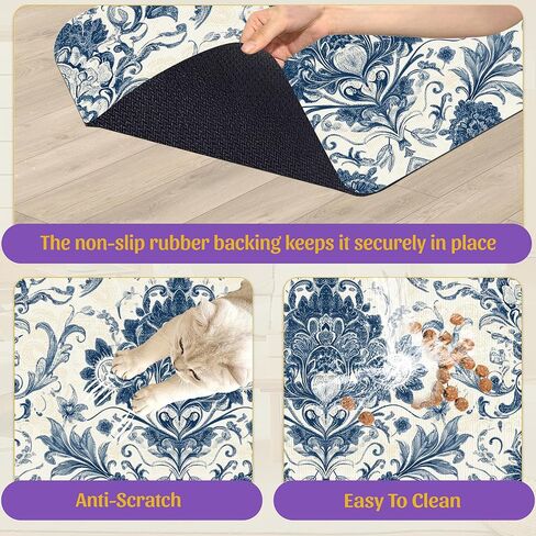 Vintage Mushroom Flower Pet Feeding Mat, Absorbent Dog Cat Bowl Pad, Fast Dry, Waterproof Rubber Back – 16x24 Inch in Saudi Arabia