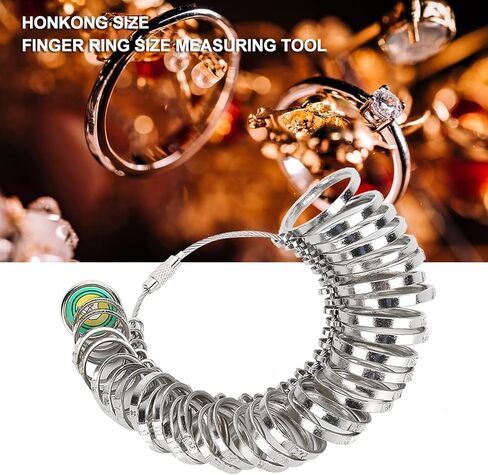 Ring Measuring Tool, Jewelry Ring Gauge, Finger Size Measurement Tool with Standard Honkong Size for Jewelry Making in Saudi Arabia