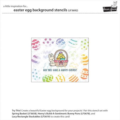 Lawn Fawn LF3692 Easter Egg Background Stencils in Saudi Arabia