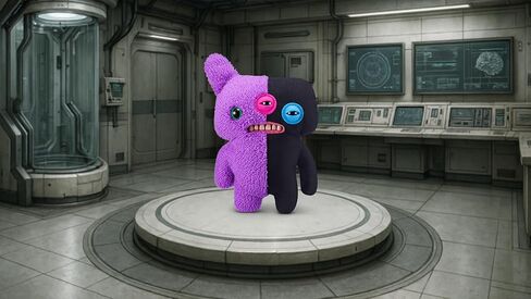 لعبة Fuggler Misfit Monsters 23 سم السلسلة 1 من زورو، لعبة قطيفة مضحكة للوحش القبيح (Reeko & Annoyed Alien - أرجواني وأسود) in Kuwait