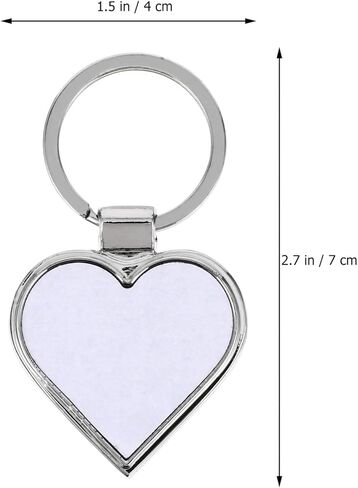 Milisten 10pcs Sublimation Blanks Keychain Pendants Heat Transfer Keychain DIY Blank with Key Rings for Valentines Day Ornaments Graduation Present Craft Making (Heart) in Saudi Arabia