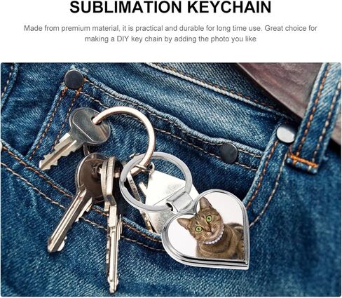 Milisten 10pcs Sublimation Blanks Keychain Pendants Heat Transfer Keychain DIY Blank with Key Rings for Valentines Day Ornaments Graduation Present Craft Making (Heart) in Saudi Arabia