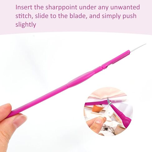 2pcs Sewing Seam Ripper with Plastic Cap, Curved Blade Soft Grip Handle, Thread Cutter for Sewing, Craft and Needlework in Saudi Arabia