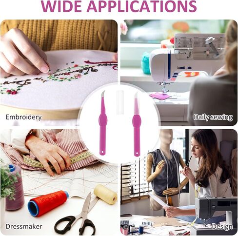 2pcs Sewing Seam Ripper with Plastic Cap, Curved Blade Soft Grip Handle, Thread Cutter for Sewing, Craft and Needlework in Saudi Arabia
