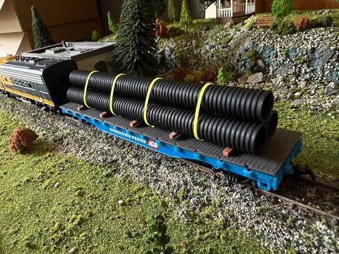 HO Scale Model Railroad Corrugated Pipe, 6 inch, 1:87 Scale, Black in Saudi Arabia