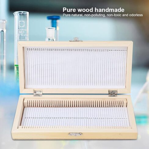 Cocoarm Object Carrier Box Microscope Preparations Wooden Box with Metal Closure for Biology Glass Object Carrier Storage in Saudi Arabia