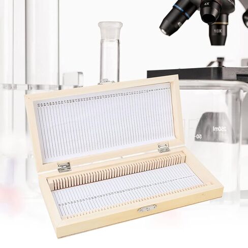 Cocoarm Object Carrier Box Microscope Preparations Wooden Box with Metal Closure for Biology Glass Object Carrier Storage in Saudi Arabia