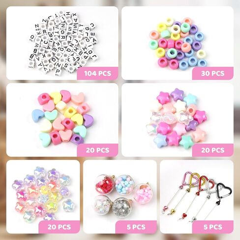 204 قطعة Keychain بها بنفسك سلسلة المفاتيح صنع عدة رسالة الخرز مفتاح سلسلة زهرة ستار القلب حبة عدة حلقة مفاتيح أكريليك حقيبة Charms الحرف اكسسوارات in Saudi Arabia