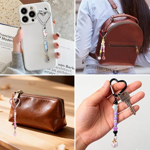 204 قطعة Keychain بها بنفسك سلسلة المفاتيح صنع عدة رسالة الخرز مفتاح سلسلة زهرة ستار القلب حبة عدة حلقة مفاتيح أكريليك حقيبة Charms الحرف اكسسوارات in Saudi Arabia